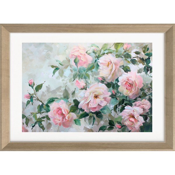 Tiskana slika z okvirjem 75x56 cm Blooming Roses – Styler