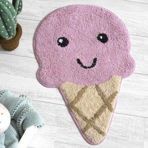 Roza-rjava bombažna kopalniška preproga Mr. Fox Ice Cream, 44 x 68 cm-image-1