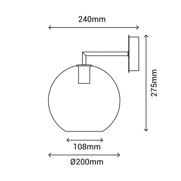 Črna stenska svetilka SULION Bogard, ø 20 cm-image-4