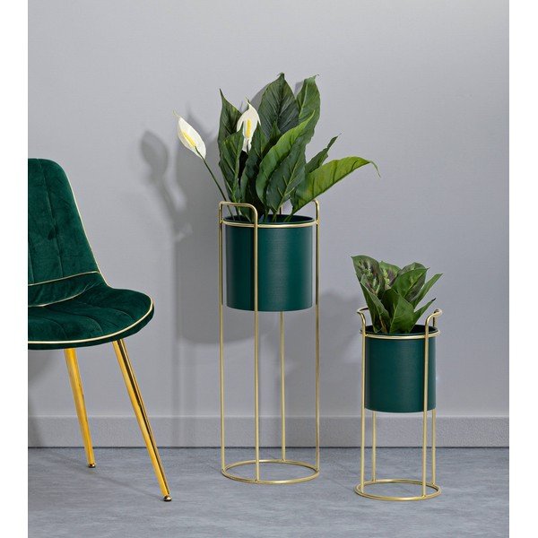 Kovinski okrasni cvetlični lonci v kompletu 2 ks ø 24 cm Grent Slim – Mauro Ferretti-image-1