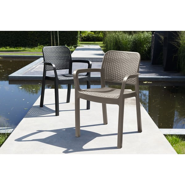 Temno rjav plastičen vrtni stol Samanna – Keter-image-2