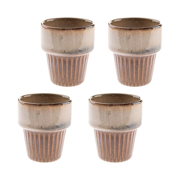 Bež skodelice v kompletu za espresso 4 ks iz kamenine 100 ml Tone – Dakls