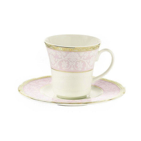 Komplet 6 porcelanskih skodelic in krožnikov Kutahya Paper, 50 ml