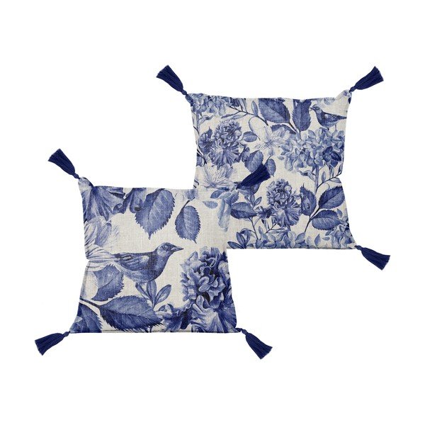 Okrasna blazina Couture Linen Borlas Blue Birds, 45 x 45 cm-image-2