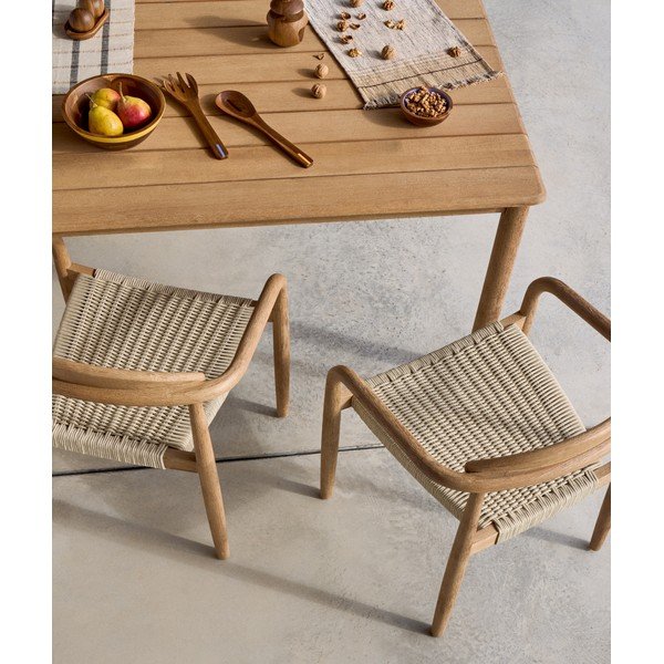 Vrtna miza iz masivne akacije 135x135 cm Sori – Kave Home-image-2