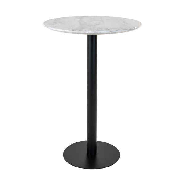 Okrogla barska miza z mizno ploščo v marmornem dekorju ø 70 cm Bolzano – House Nordic