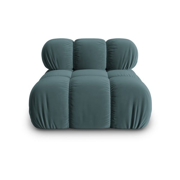 Modrozelena žametna modularna sedežna garnitura (sredinski modul) Bellis – Micadoni Home
