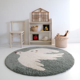 Svetlo zelena otroška preproga ø120 cm Bohemian Bird Aqua – Nattiot