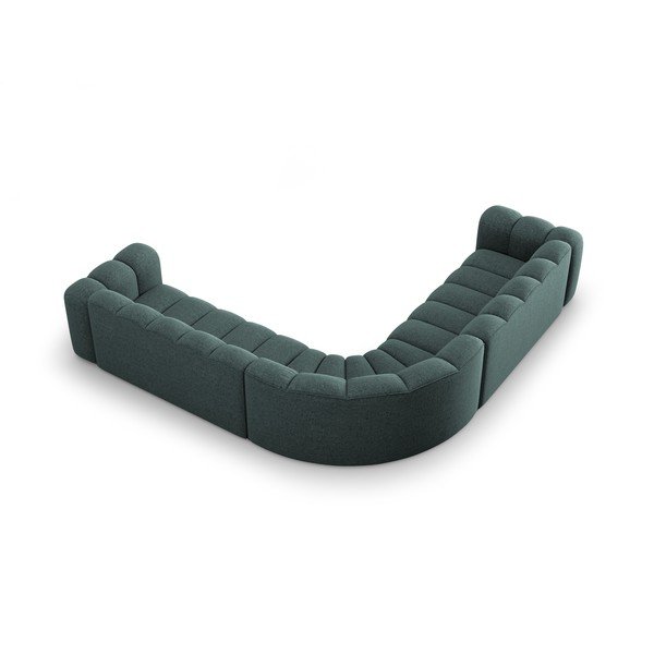 Turkizna kotna sedežna garnitura iz šenilje Lupine – Micadoni -image-3