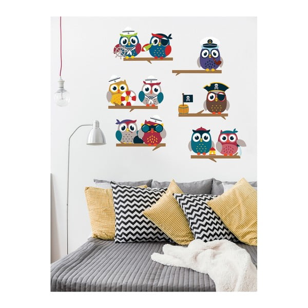 Komplet stenskih nalepk Ambiance Owls-image-1