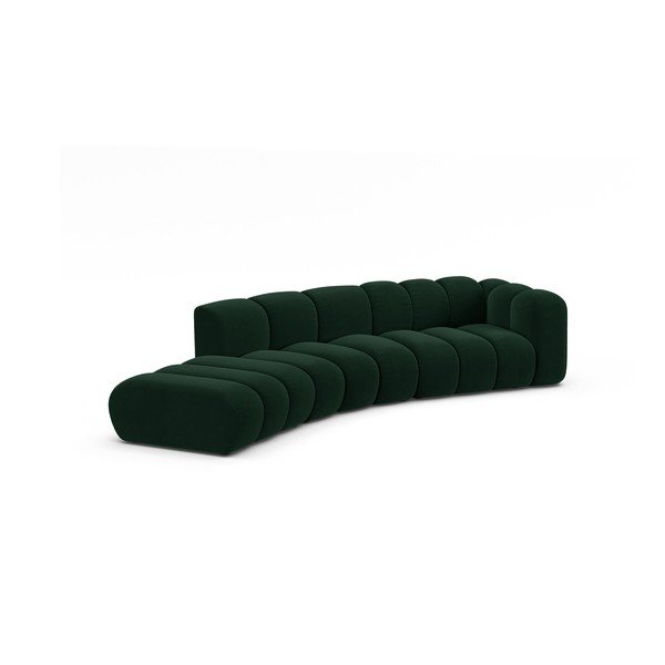 Temno zelena kotna sedežna garnitura (desni kot) Lupine – Micadoni Home-image-1