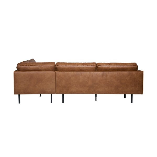 Rjava kotna sedežna garnitura iz umetnega usnja (desni kot/v obliki črke L) Rodeo – WOOOD-image-4