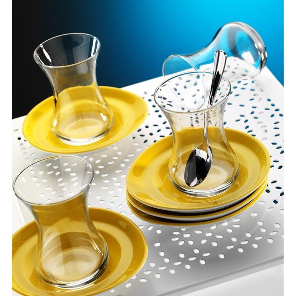 Čajni set 12 kosov, rumena barva-image-1