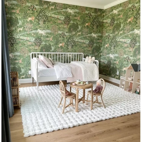 Bela pralna preproga 150x230 cm Bubble White – Mila Home-image-2