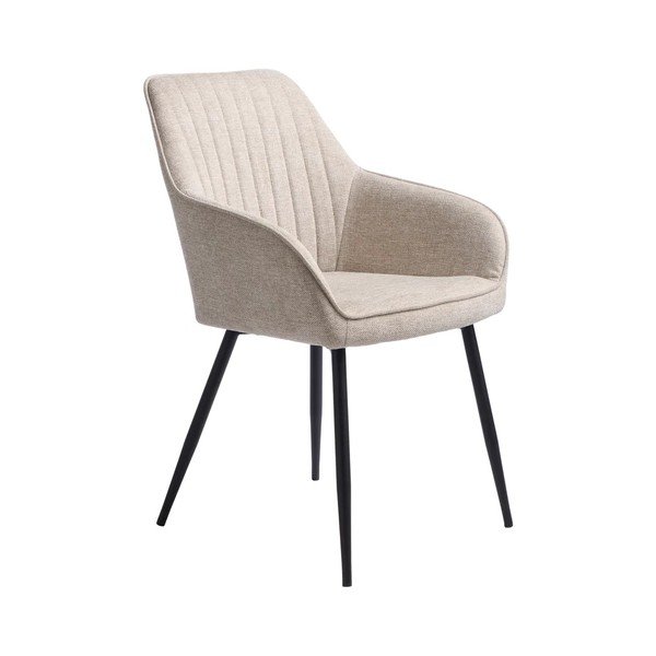 Bež oblazinjen jedilni stol z nasloni za roke Nolan – Unique Furniture