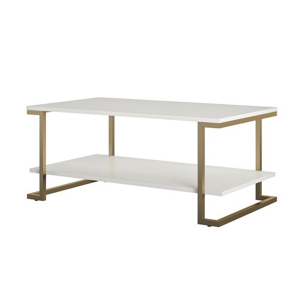 Kavna mizica v belo-zlati barvi CosmoLiving by Cosmopolitan Camila, 106 x 45 cm-image-2