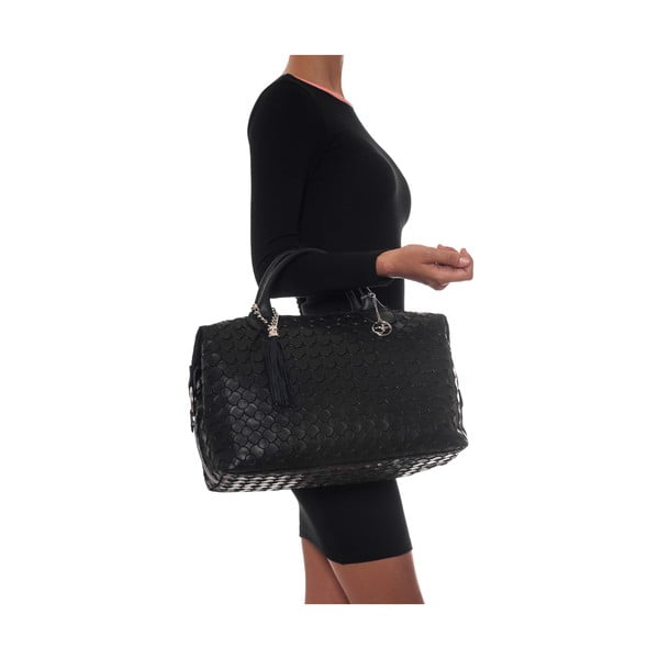 Usnjena torbica Carola, črna-image-4