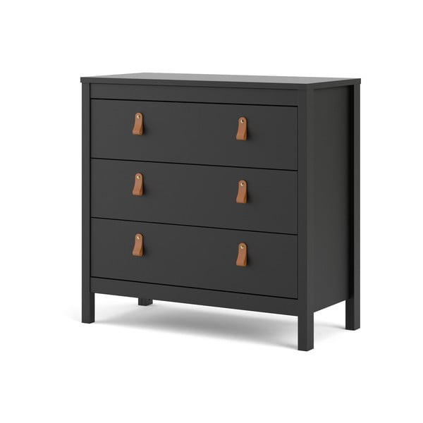 Črna nizka komoda 82x80 cm Madrid – Tvilum-image-4