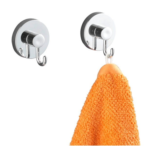 Plastični obešalniki v sijajno srebrni barvi z namestitvijo brez vrtanja v kompletu 2 ks Vacuum-Loc – Wenko-image-4