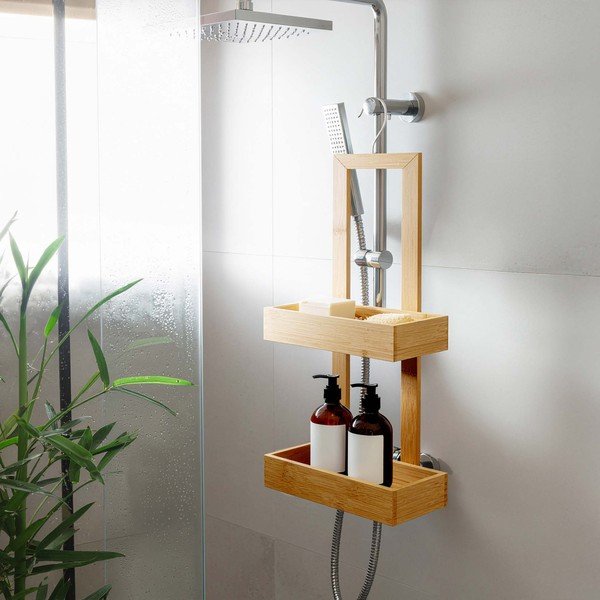 Bambusova viseča kopalniška polica v naravni barvi Hanoi – douceur d'intérieur-image-1