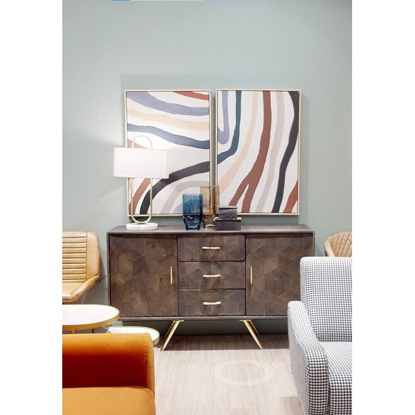 Slike v kompletu 2 ks z okvirjem/na platnu 63x93 cm Astratto – Premier Housewares-image-2