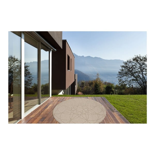 Bež zunanja preproga Floorita Tondo, ø 194 cm-image-4