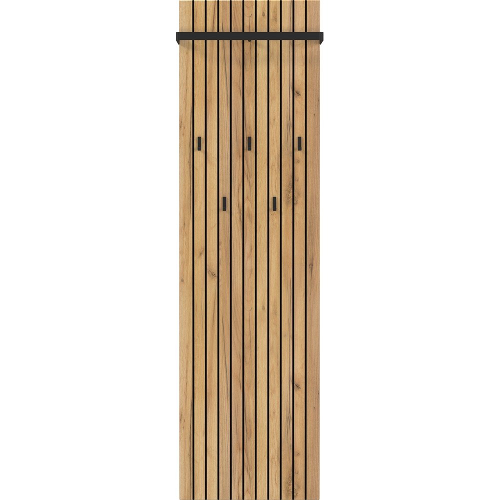 Stenski obešalnik v hrastovem dekorju v naravni barvi 46 cm Libbiano