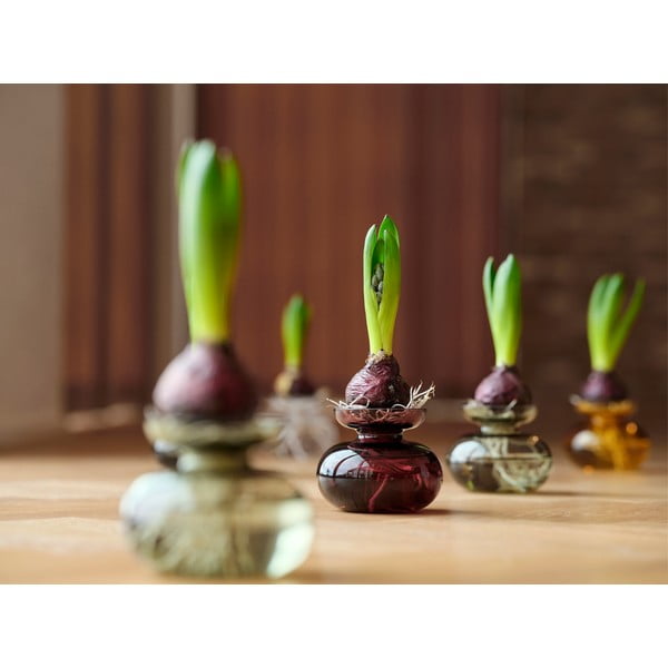 Svetlo siva steklena ročno izdelana vaza (višina 9 cm) Inu – Zone-image-3