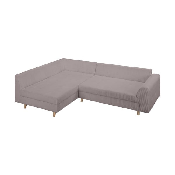 Siva kotna sedežna garnitura iz rebrastega žameta (levi kot) Ariella – Ropez-image-4