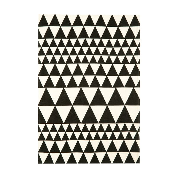 Črno-bela preproga Azijske preproge Trikotniki, 160 x 230 cm