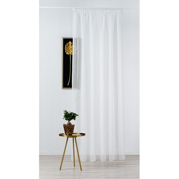 Bela prosojna zavesa 140x245 cm Perseide – Mendola Fabrics-image-1