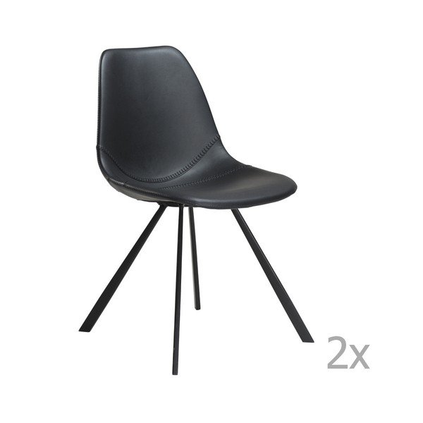 Komplet 2 črnih jedilnih stolov DAN- FORM Pitch