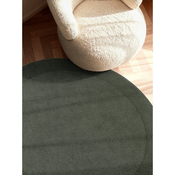 Temno zelena ročno tkana okrogla preproga iz mešanice volne ø 150 cm Kivi – Villeroy&Boch-image-2