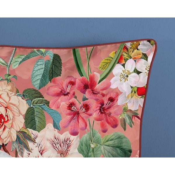 Oranžna posteljnina iz organskega bombaža Descanso Flowery, 140 x 220 cm-image-3