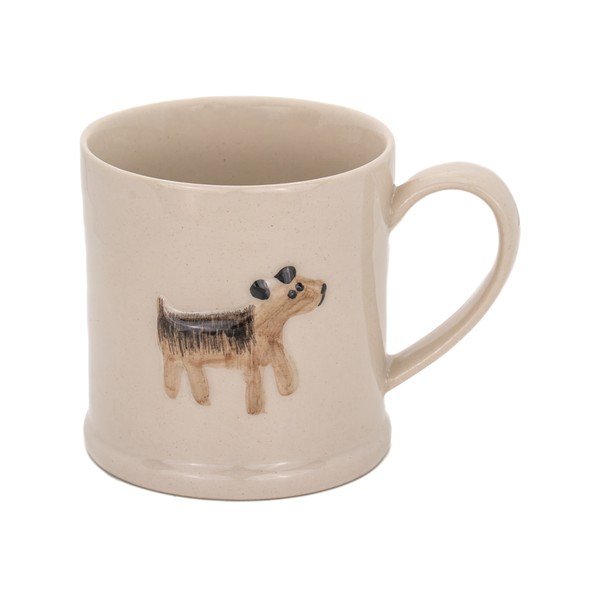 Bež keramična skodelica 225 ml Dog – Sass & Belle