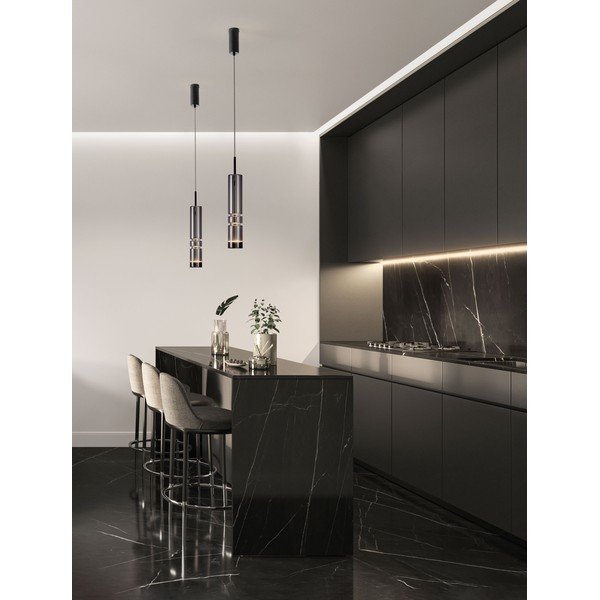 Siva steklena LED viseča svetilka ø 8 cm Bento – Nova Luce-image-1