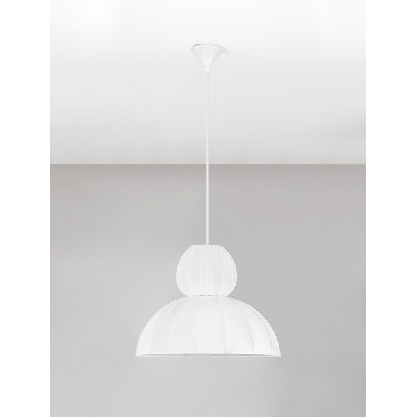 Mat bela tekstilna viseča svetilka ø 50 cm Delina – Nova Luce-image-3