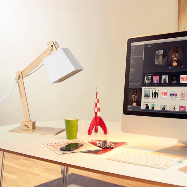 Bela namizna svetilka z leseno strukturo SULION Erasmo-image-1