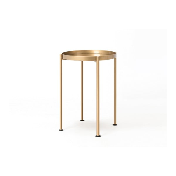 Priročna jeklena mizica v zlati barvi Oblika po meri Hanna, ⌀ 40 cm