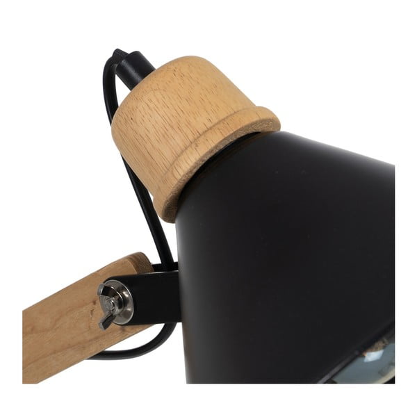 Črna/naravna namizna svetilka s kovinskim senčilom (višina 55 cm) – Ixia-image-3