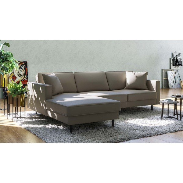 Svetlo rjava usnjena kotna sedežna garnitura (z levim kotom) Kobo – MESONICA-image-1