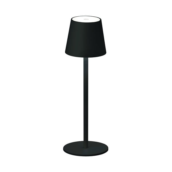 Črna LED zatemnitvena namizna svetilka s senzorjem gibanja s kovinskim senčnikom (višina 38 cm) Tropea – Fischer & Honsel