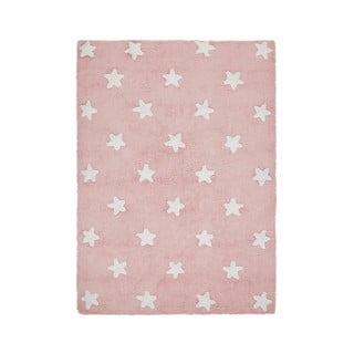 Rožnata pralna ročno tkana bombažna otroška preproga 120x160 cm Stars – Lorena Canals