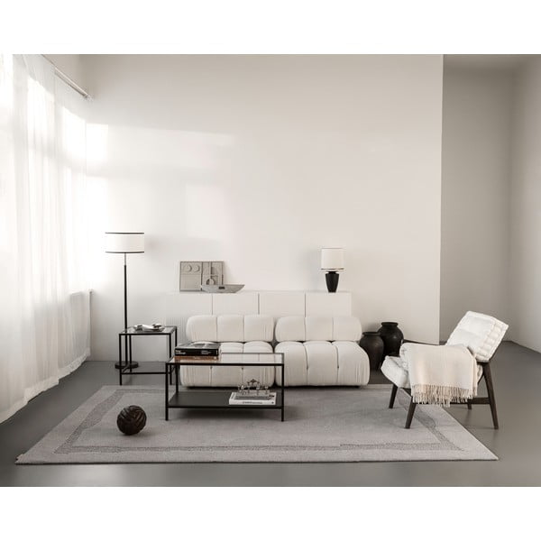 Siva volnena preproga 200x300 cm Morphic Rocca – Agnella-image-4