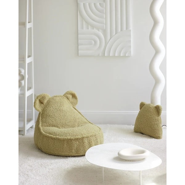 Zelena otroška blazina bouclé Bear – Wigiwama-image-3