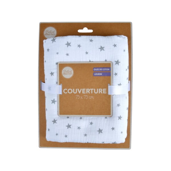 Bela otroška odeja iz muslina 75x75 cm – Bébé Douceur-image-1
