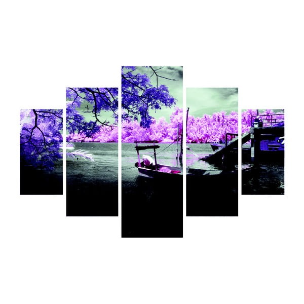 Večdelna slika Vijolična voda, 92 x 56 cm