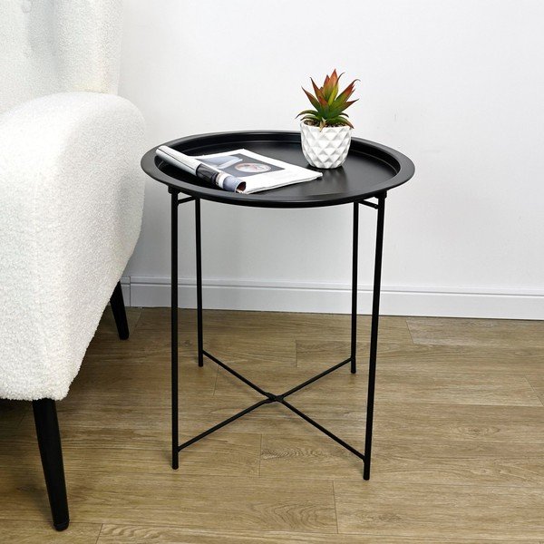 Kovinska okrogla stranska mizica ø 47 cm Hilmar – Yes Everyday-image-2