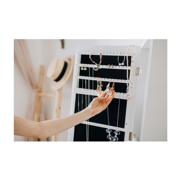 Bela stoječa škatla za nakit z ogledalom in LED osvetlitvijo Bonami Essentials Bien-image-4