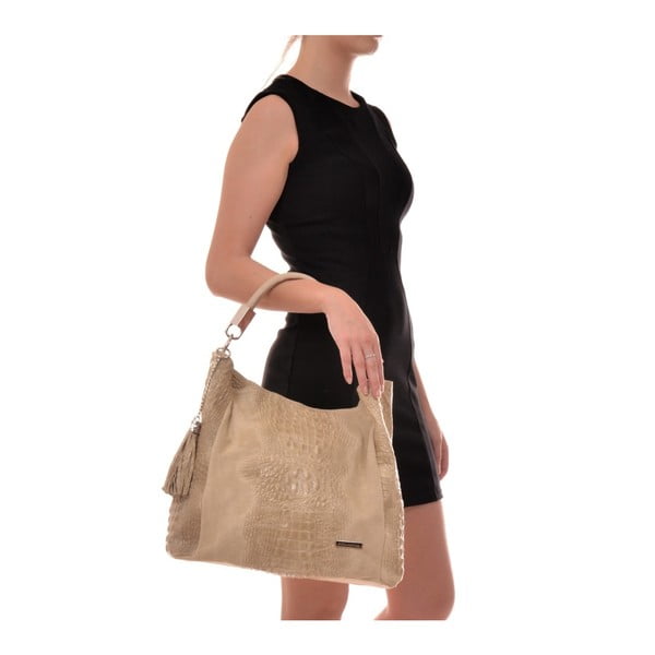 Rjava in bež usnjena torbica Sofia Cardoni Manu-image-1